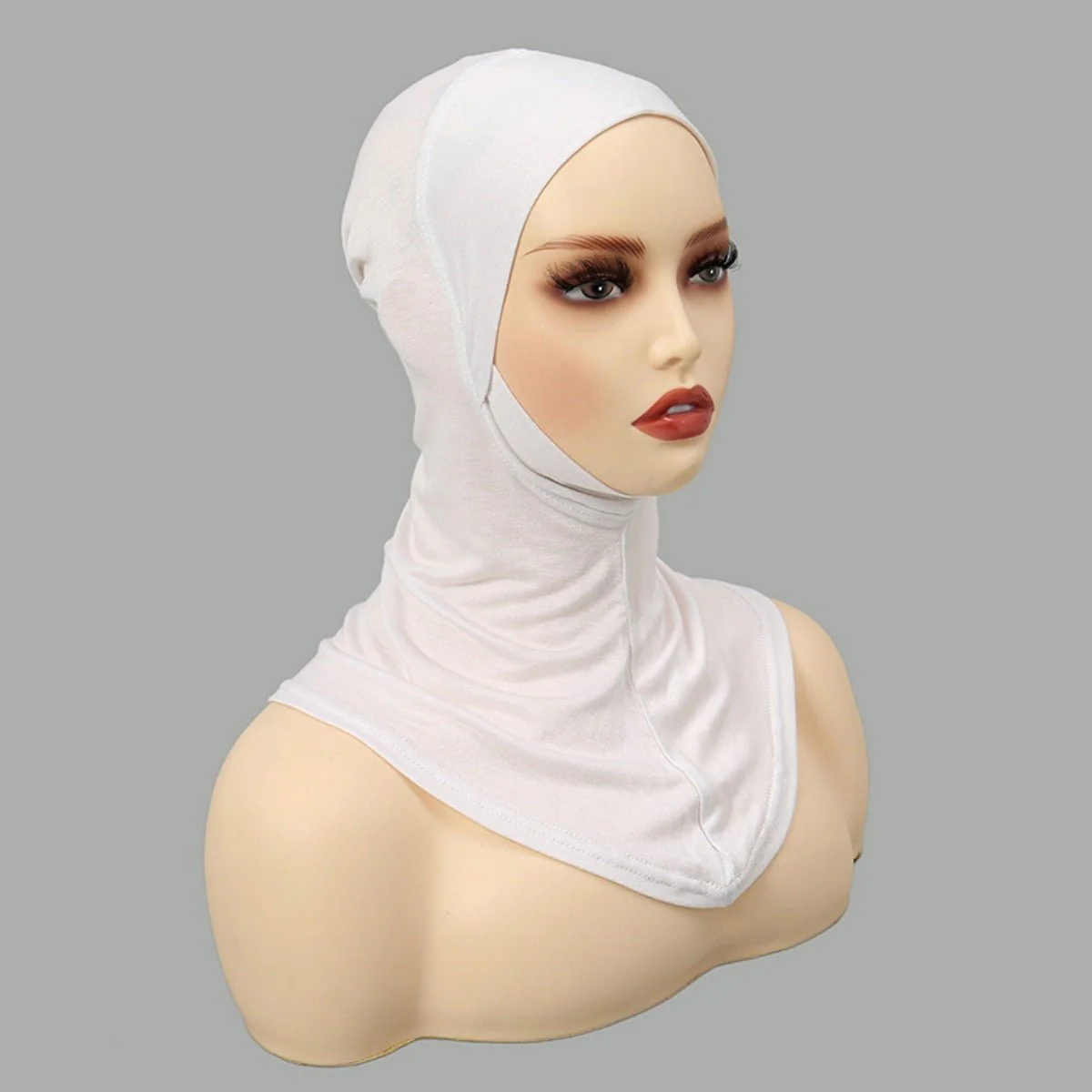 Luxury Single Layer Premium Mercerized Cotton Undercap  Hijab Cap with Chin Coverage (MH117) - Image 4