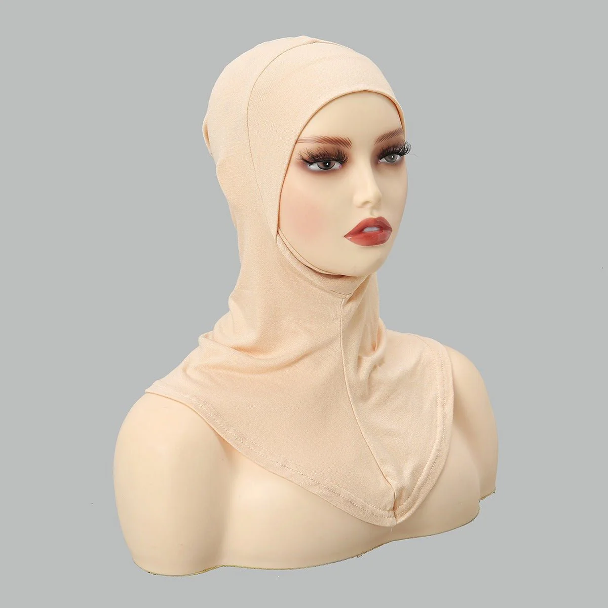 Luxury Single Layer Premium Mercerized Cotton Undercap  Hijab Cap with Chin Coverage (MH117) - Image 7