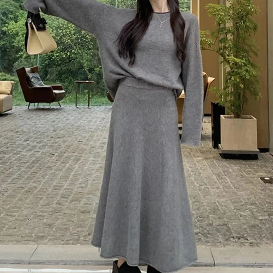 Luxury Soft Knit Sweater & Skirt Set | Autumn Winter Two-Piece Outfit(MS160) - Image 4