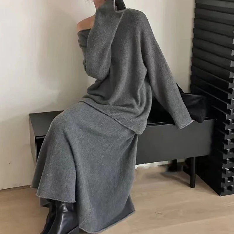 Luxury Soft Knit Sweater & Skirt Set | Autumn Winter Two-Piece Outfit(MS160) - Image 5