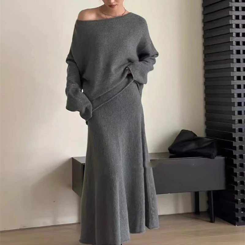 Luxury Soft Knit Sweater & Skirt Set | Autumn Winter Two-Piece Outfit(MS160) - Image 6