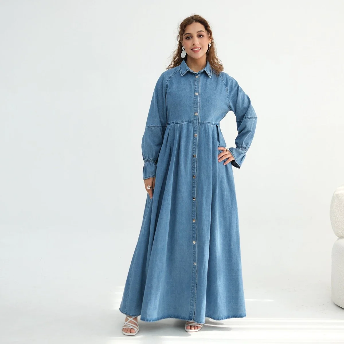 Lyocell Tencel Denim Maxi Dress(MA398) - Image 11
