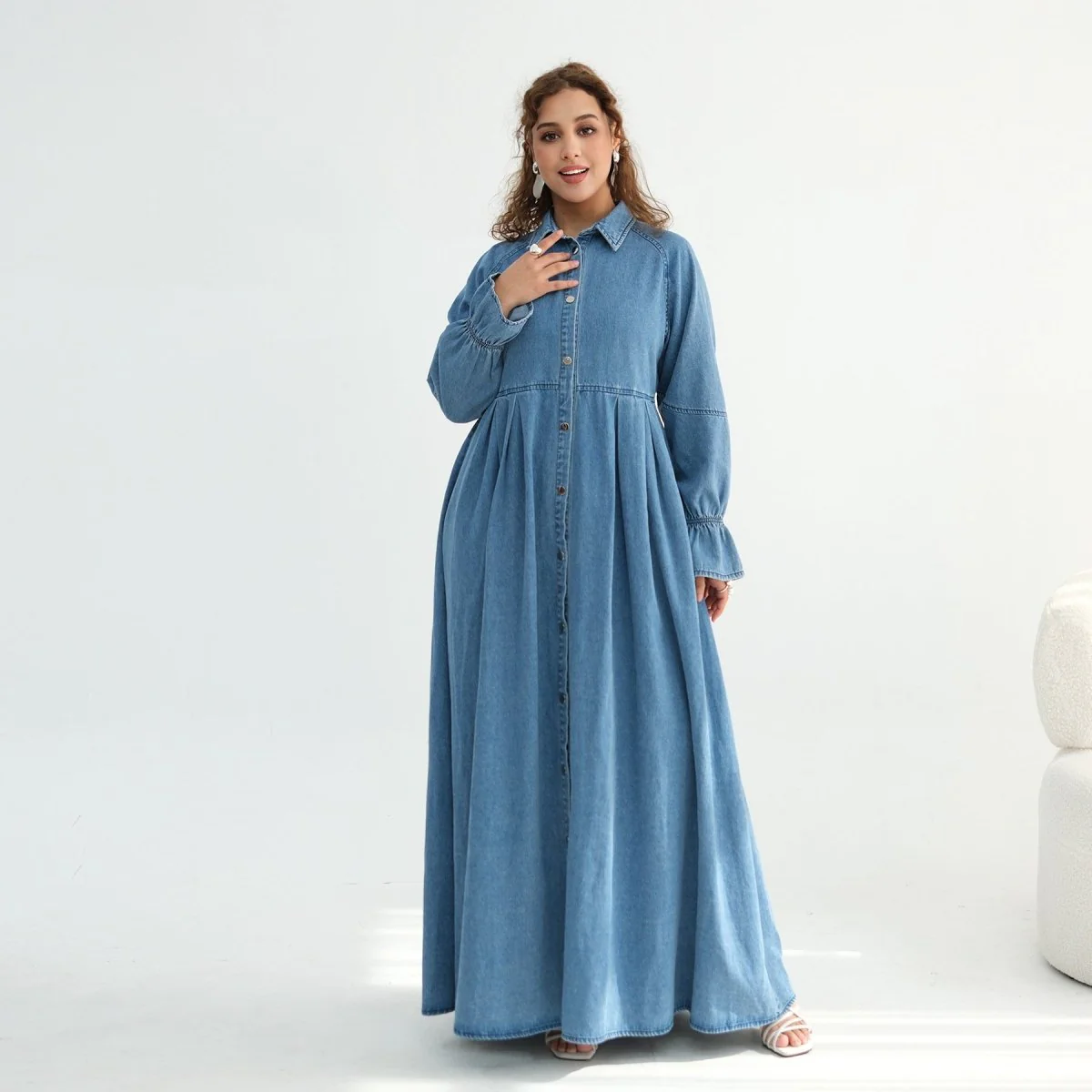 Lyocell Tencel Denim Maxi Dress(MA398) - Image 2