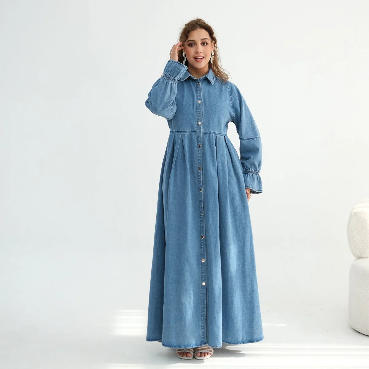 Lyocell Tencel Denim Maxi Dress(MA398) - Image 3