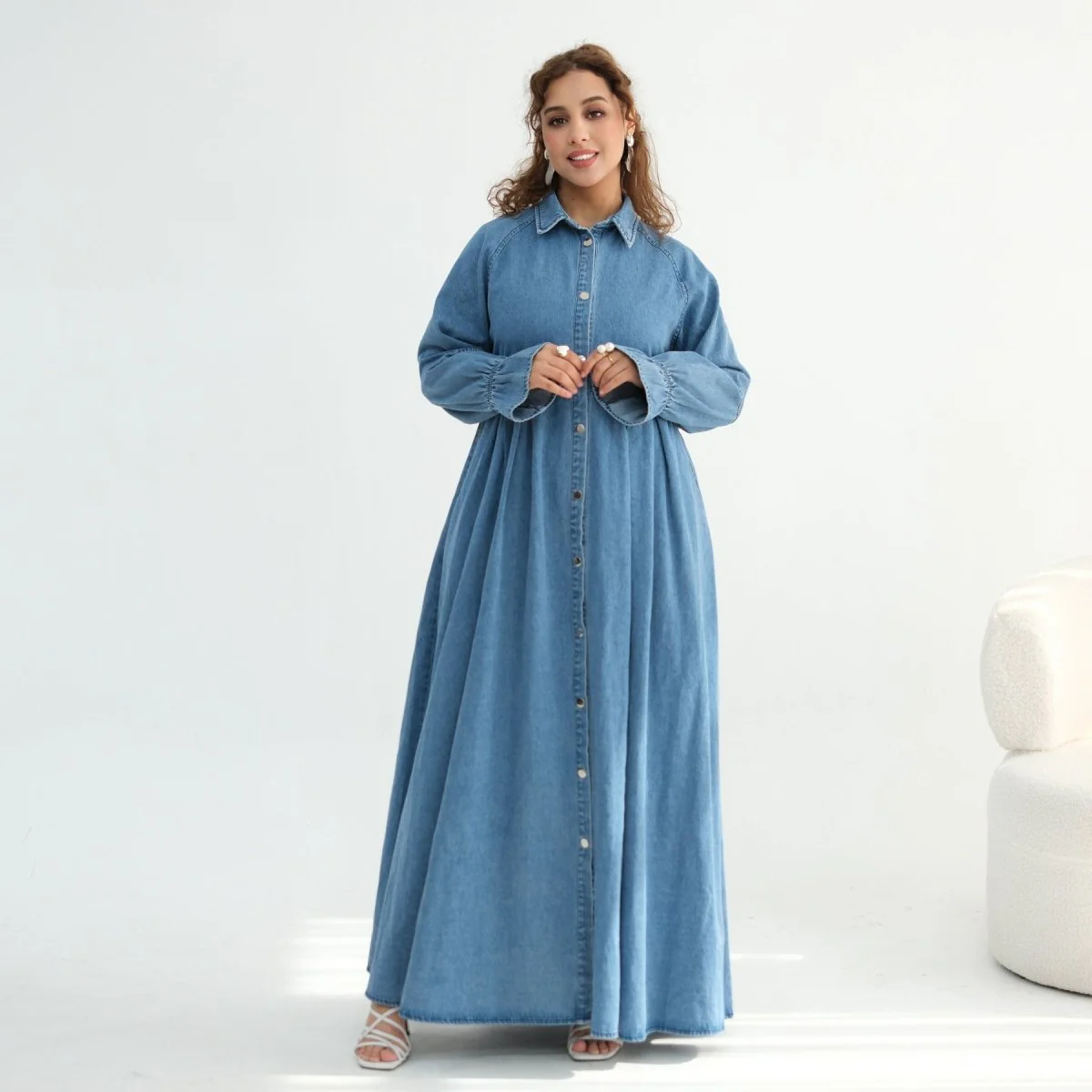 Lyocell Tencel Denim Maxi Dress(MA398) - Image 4