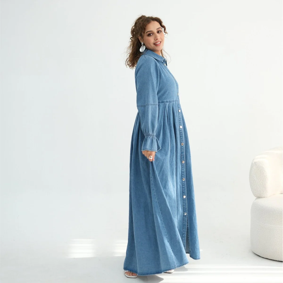 Lyocell Tencel Denim Maxi Dress(MA398) - Image 6