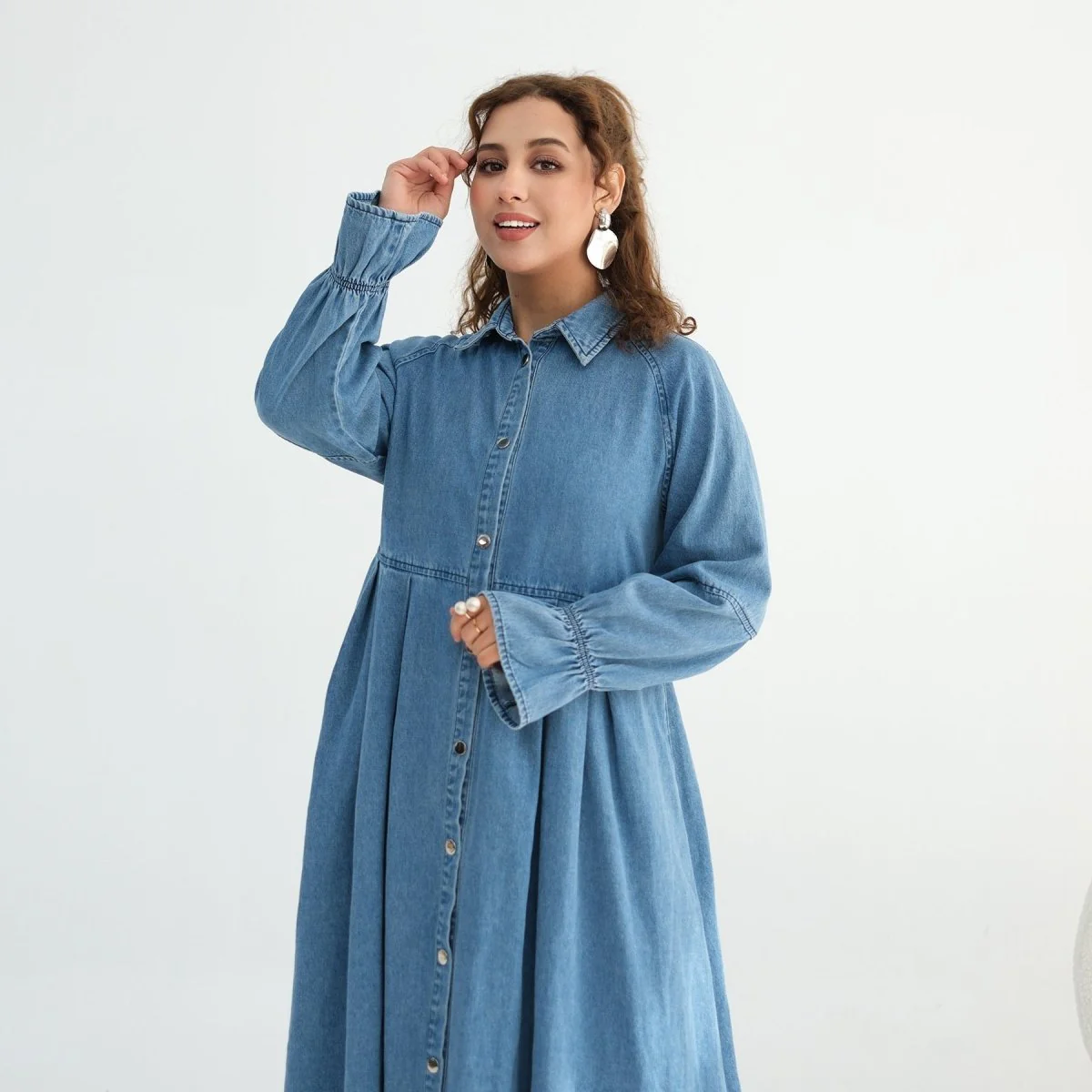 Lyocell Tencel Denim Maxi Dress(MA398) - Image 7