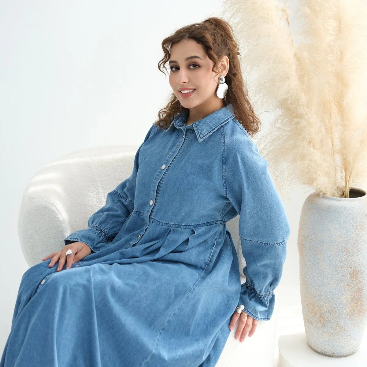 Lyocell Tencel Denim Maxi Dress(MA398) - Image 8