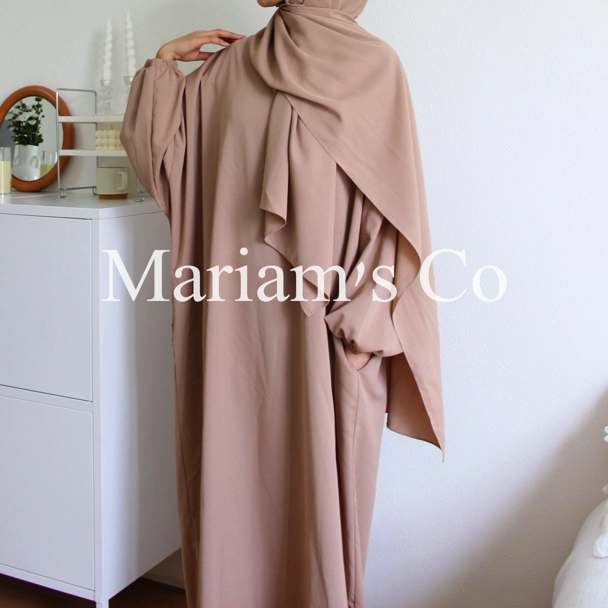 Hijab Attached Hooded Abaya With Pockets (MA0011) - Image 7