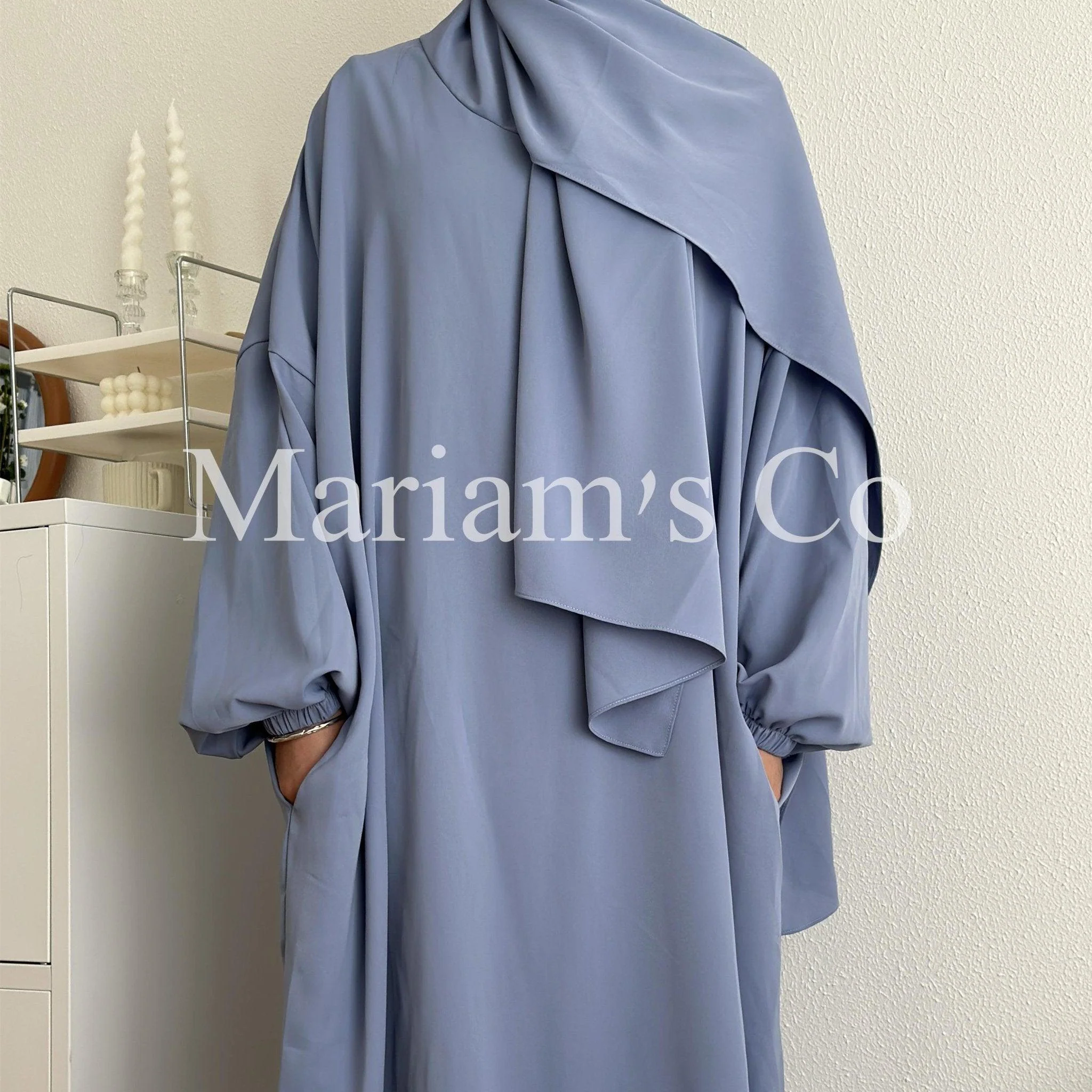 Hijab Attached Hooded Abaya With Pockets (MA0011) - Image 9