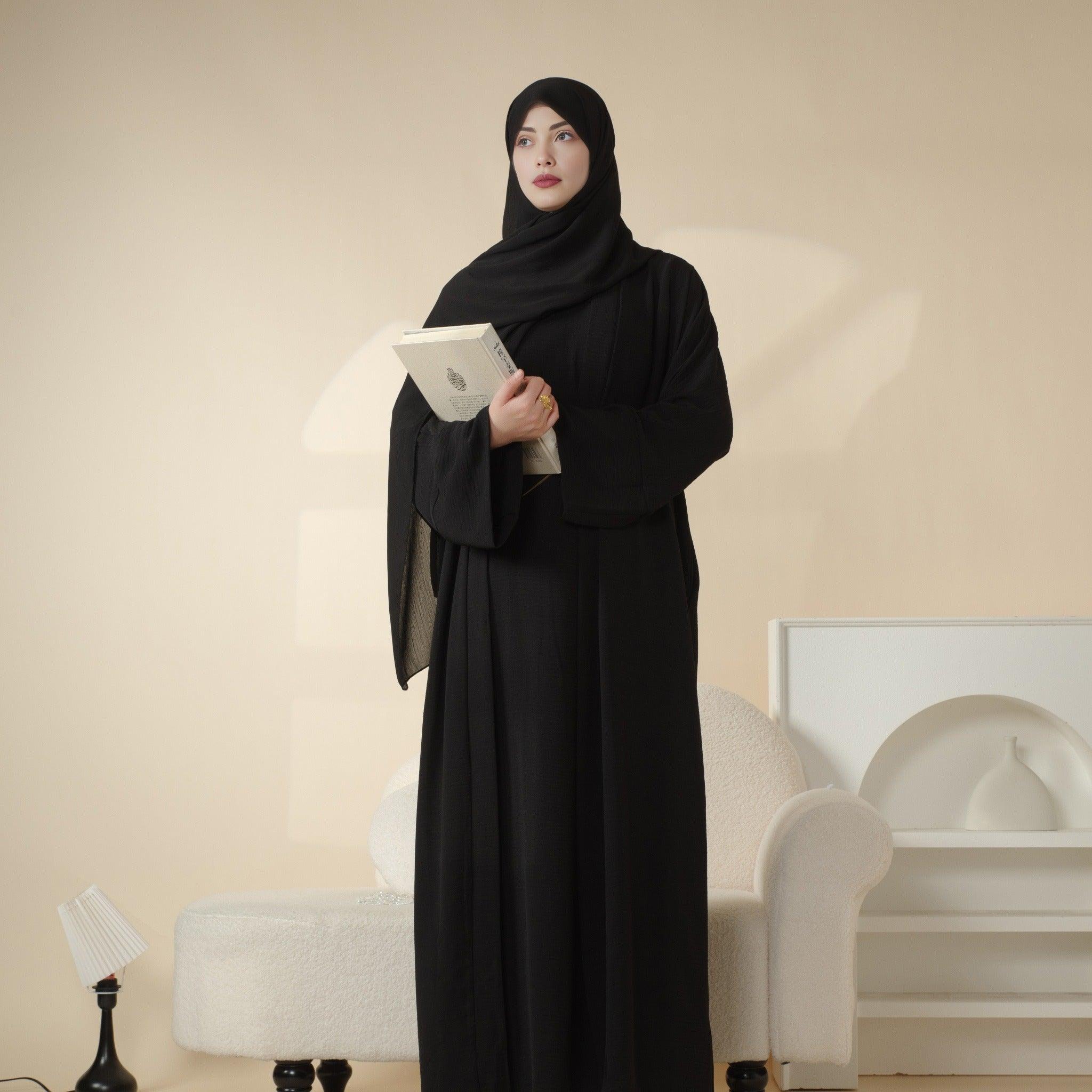 Crepe Pocket Open Abaya 3-Piece Set (MA002) - Image 11