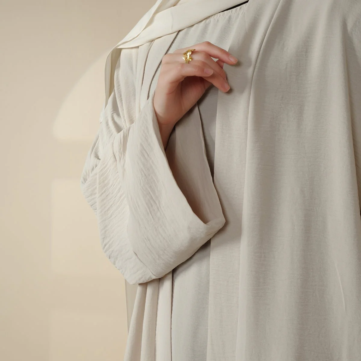 Crepe Pocket Open Abaya 3-Piece Set (MA002) - Image 20