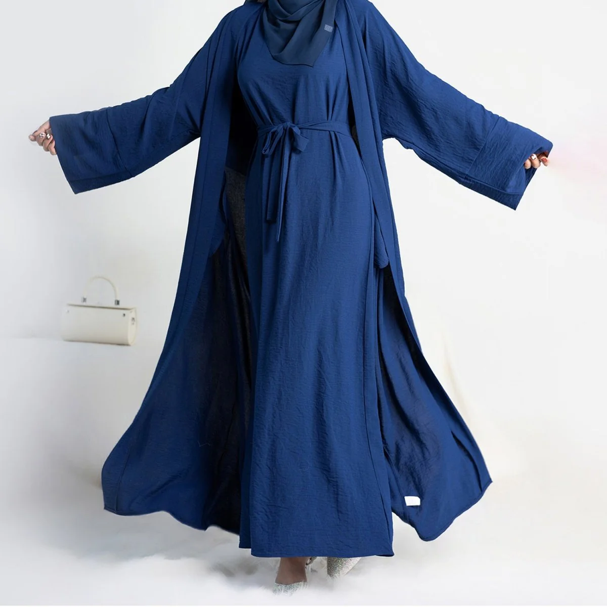 Crepe Pocket Open Abaya 3-Piece Set (MA002) - Image 7