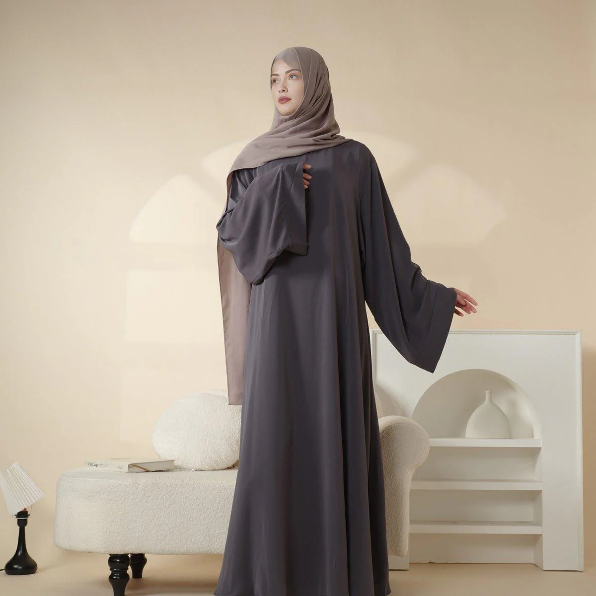 Soft Nidha Plain Abaya (MA005) - Image 11