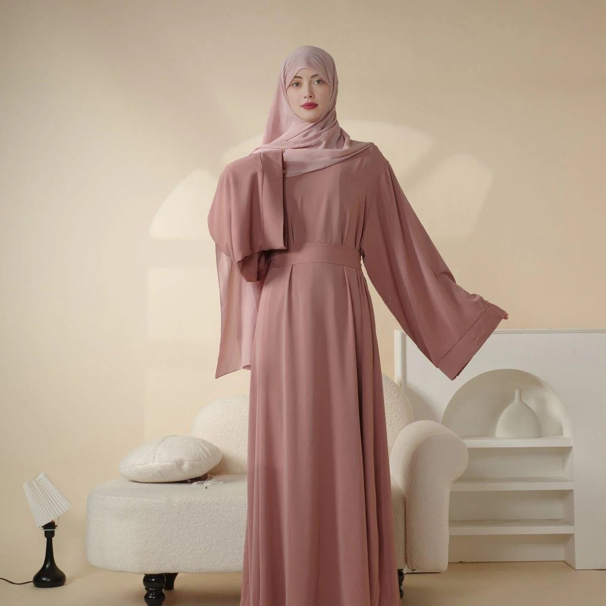 Soft Nidha Plain Abaya (MA005) - Image 4