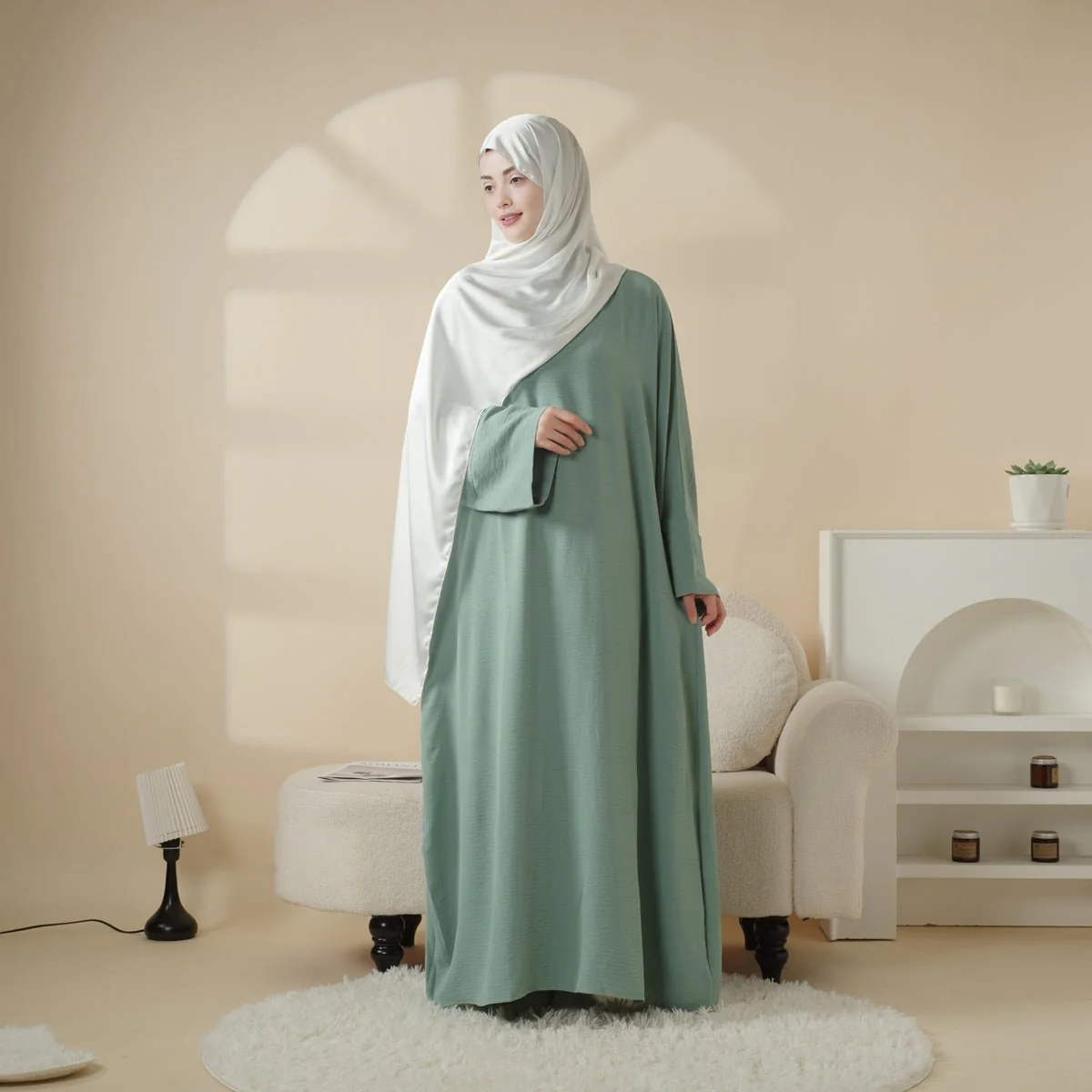 Simple Vintage Pleated Abaya (MA042) - Image 10