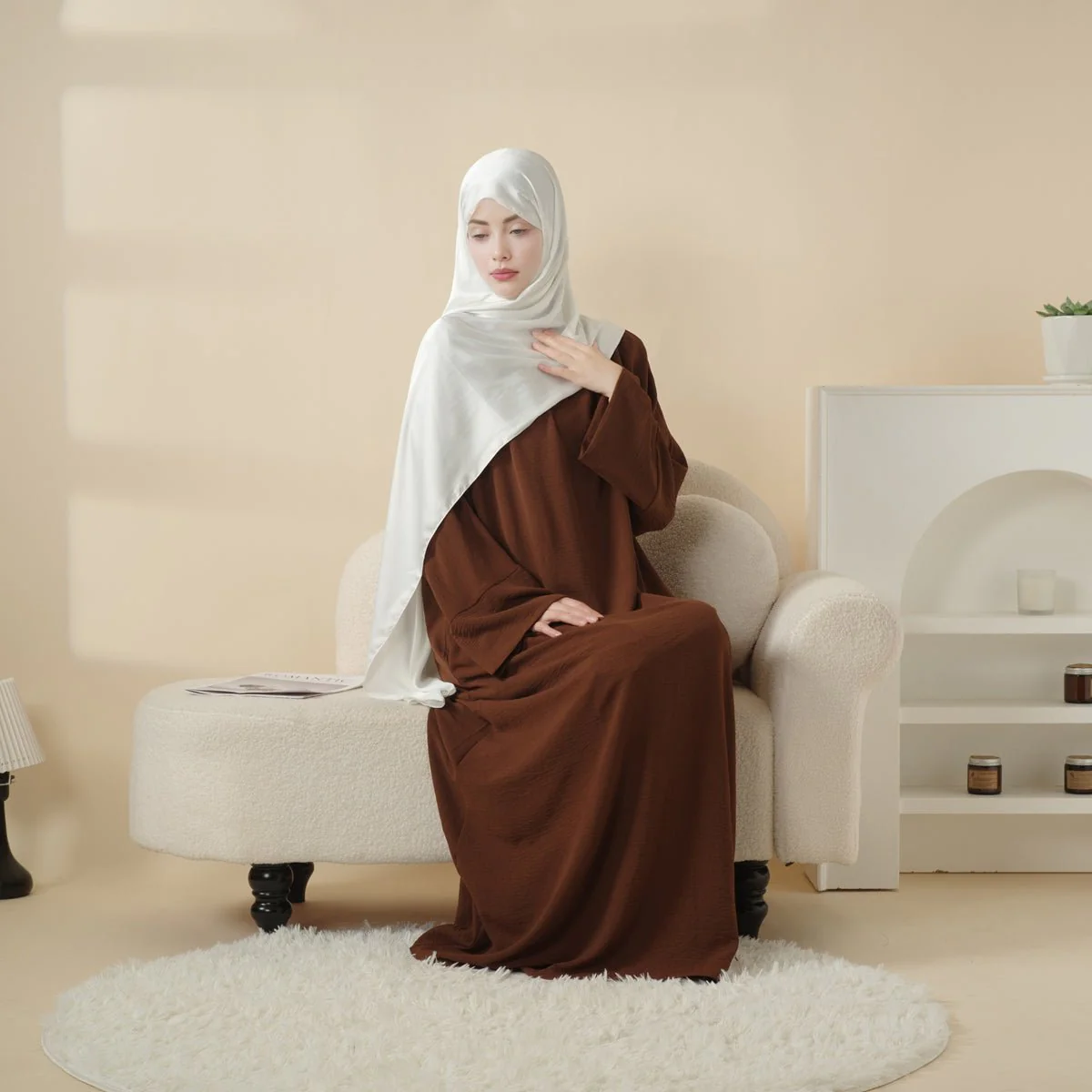Simple Vintage Pleated Abaya (MA042) - Image 13