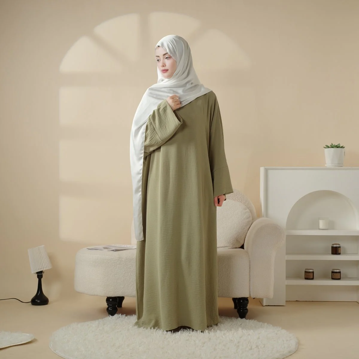 Simple Vintage Pleated Abaya (MA042) - Image 15