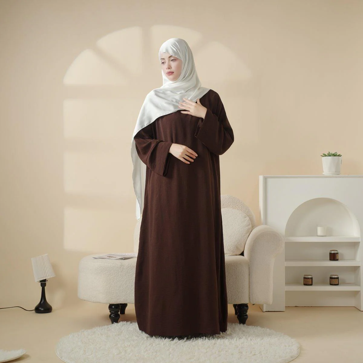 Simple Vintage Pleated Abaya (MA042) - Image 7