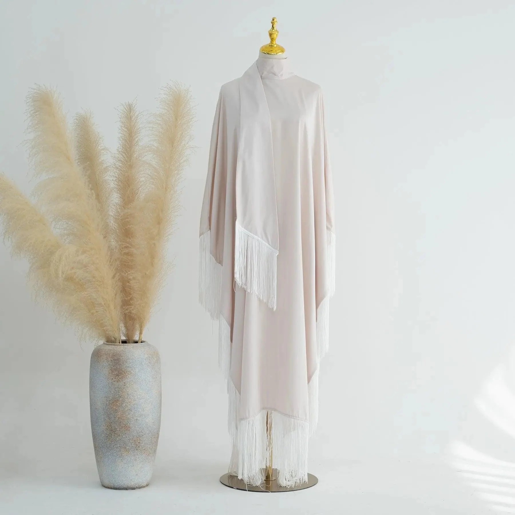 Batwing Sleeve Fringe Party Abaya (MA047) - Image 11