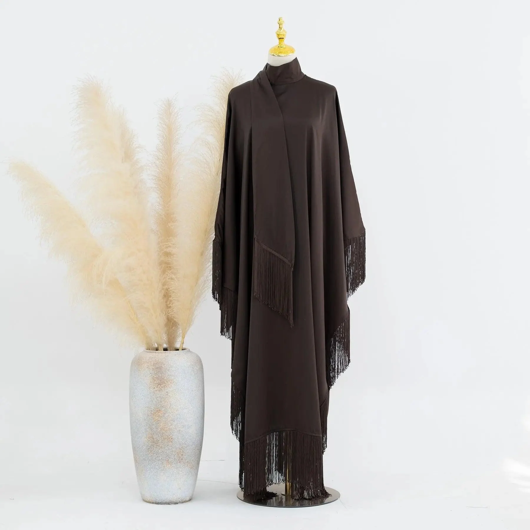 Batwing Sleeve Fringe Party Abaya (MA047) - Image 16