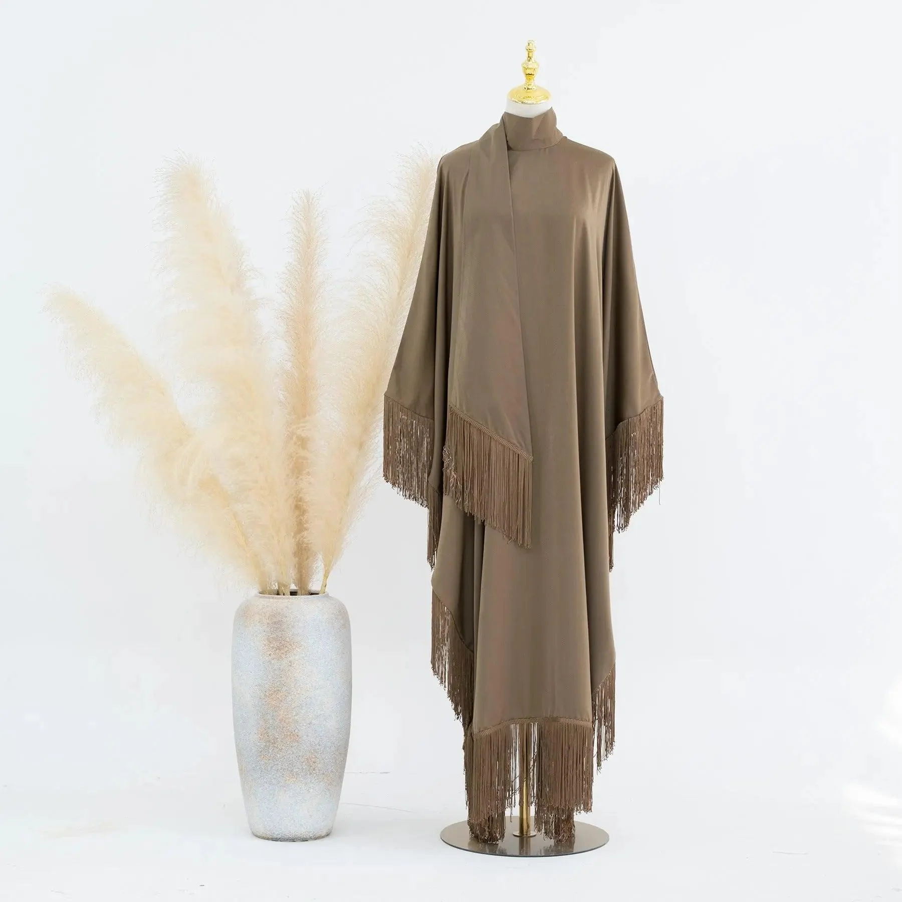 Batwing Sleeve Fringe Party Abaya (MA047) - Image 18