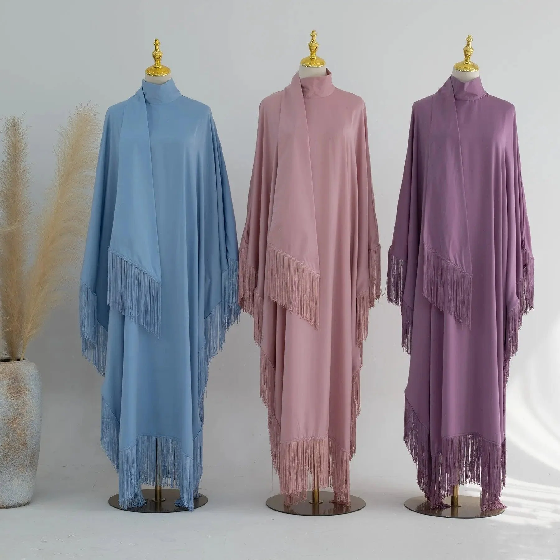 Batwing Sleeve Fringe Party Abaya (MA047) - Image 4