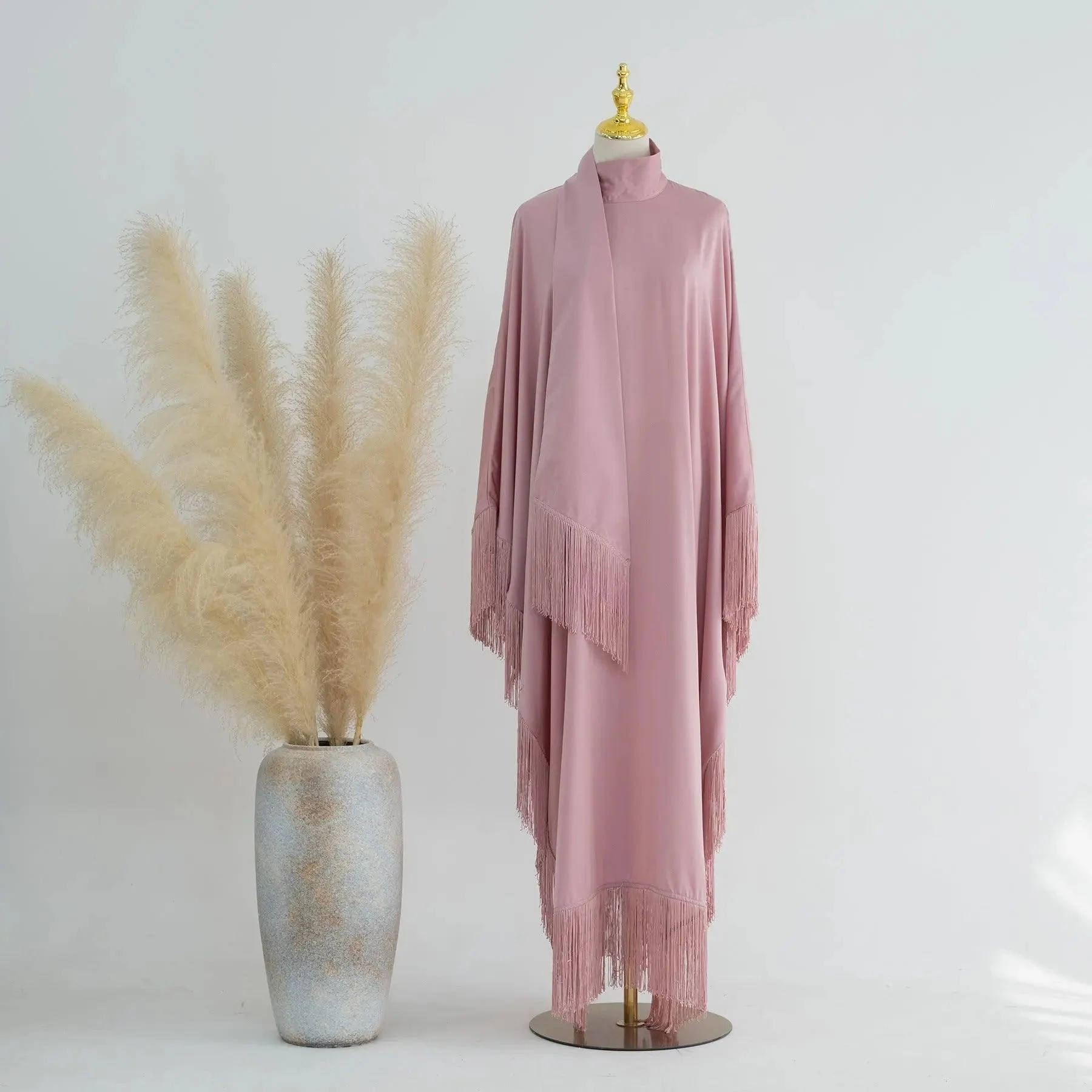 Batwing Sleeve Fringe Party Abaya (MA047) - Image 7