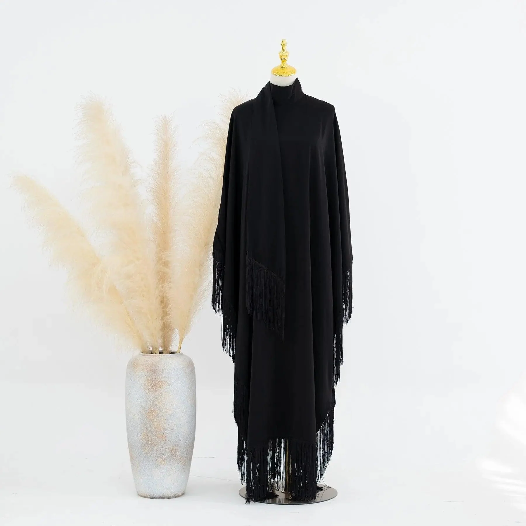 Batwing Sleeve Fringe Party Abaya (MA047) - Image 9