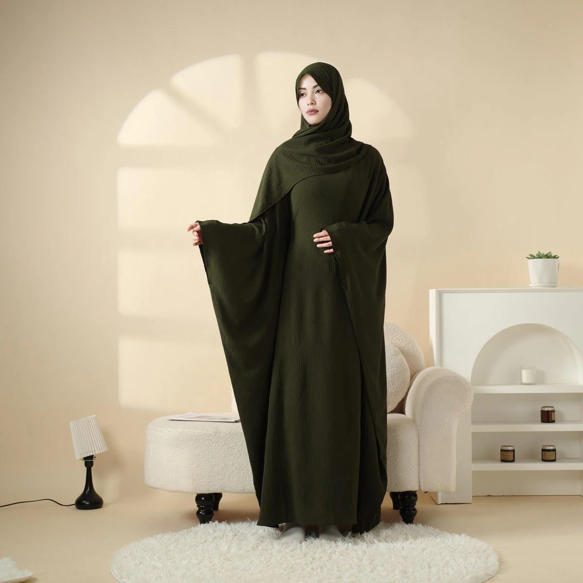 Butterfly Sleeve Plain Abaya (MA048) - Image 10