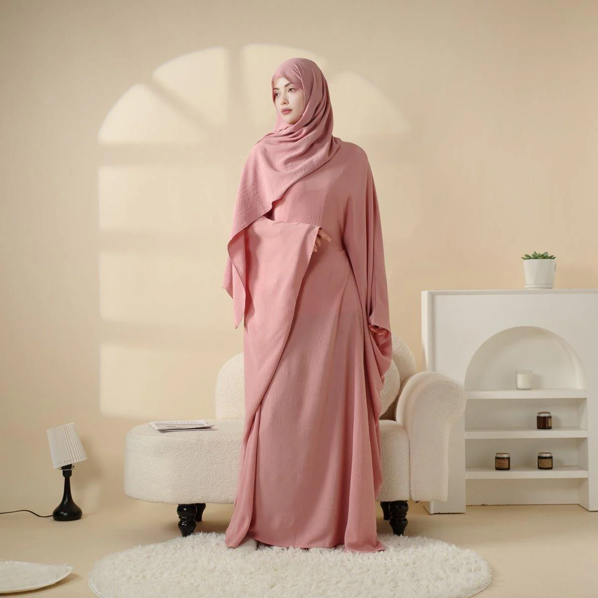 Butterfly Sleeve Plain Abaya (MA048) - Image 5