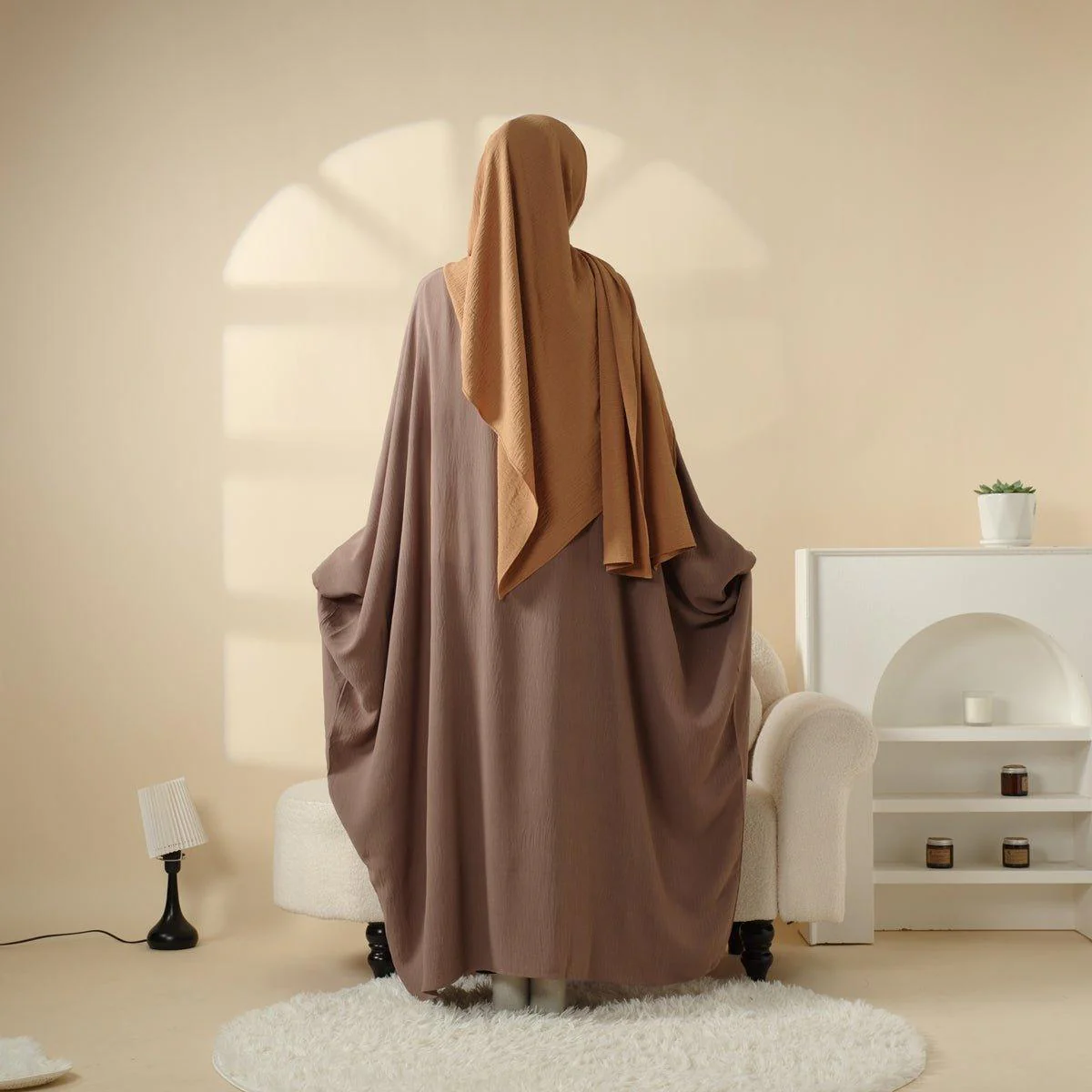 Butterfly Sleeve Plain Abaya (MA048) - Image 7