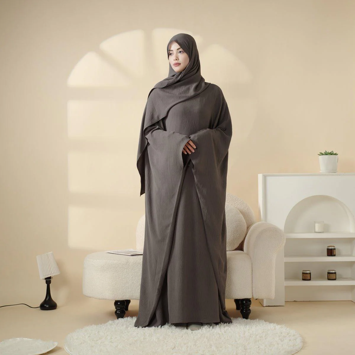 Butterfly Sleeve Plain Abaya (MA048) - Image 9