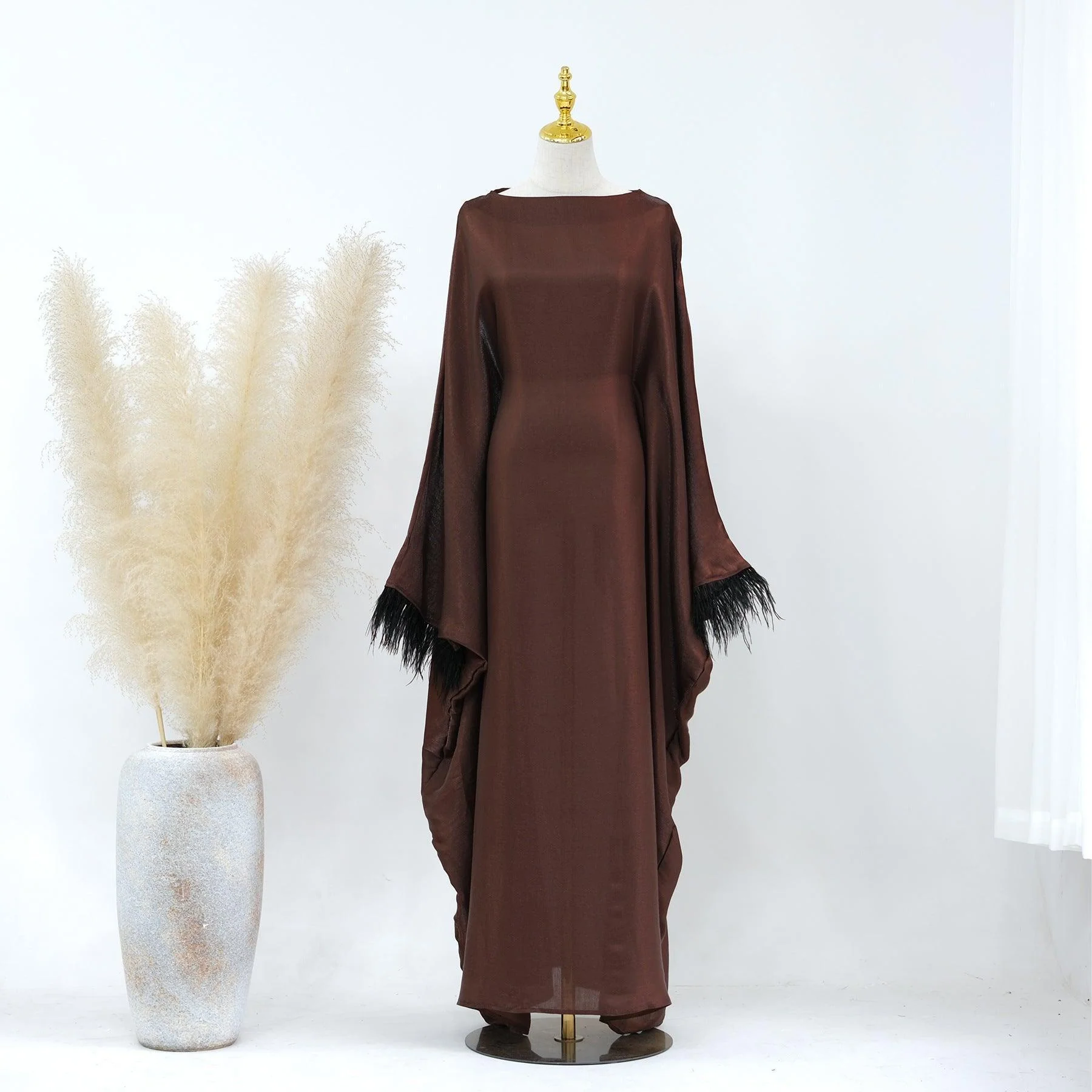 Party Feather Sleeves Abaya (MA052) - Image 6