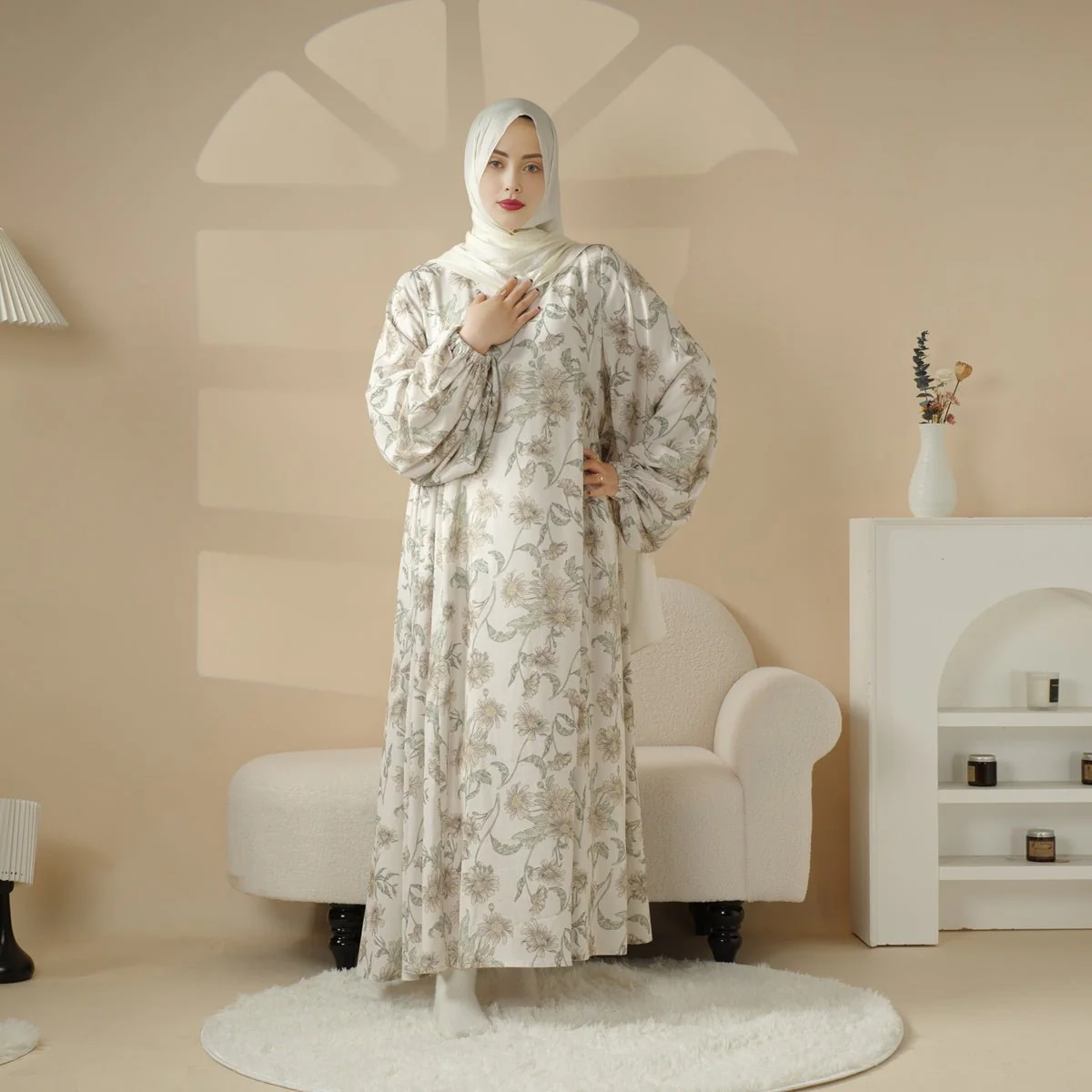 Printed Reversible Abaya (MA082) - Image 5