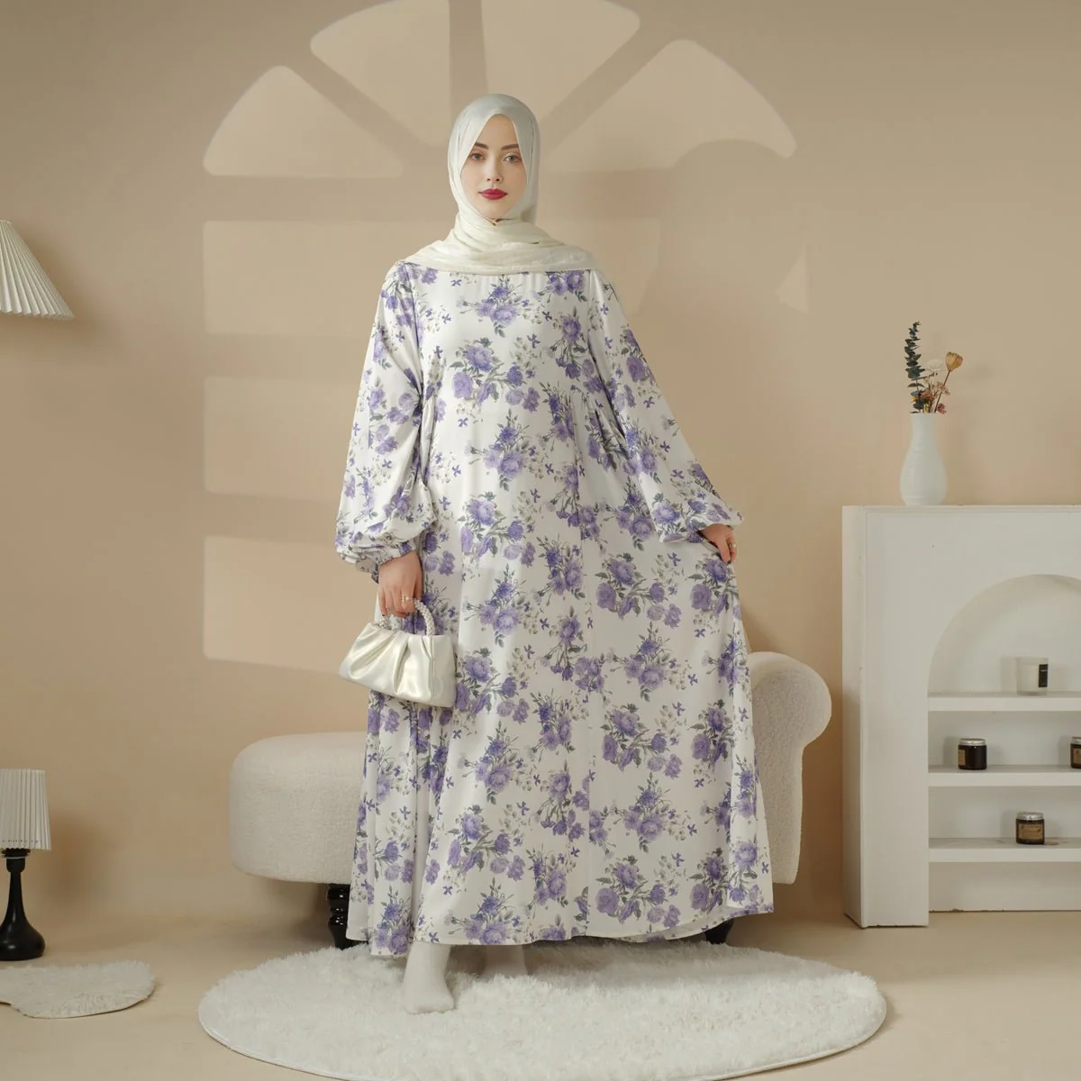 Printed Reversible Abaya (MA082) - Image 6