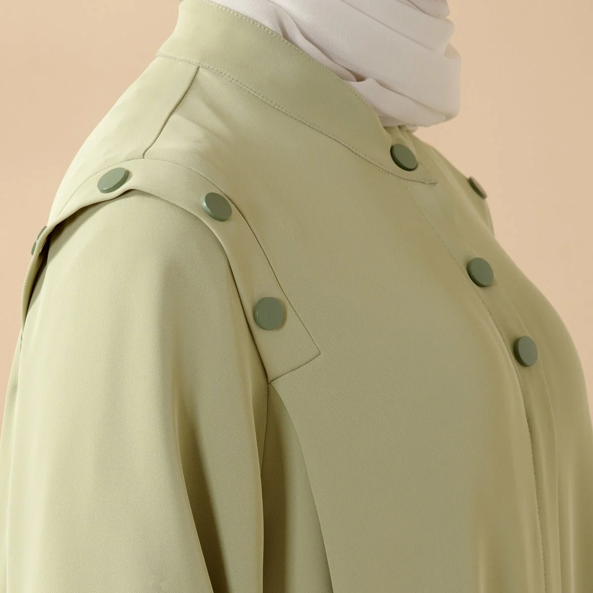 Macaron Color Shoulder Button Pullover Abaya (MA083) - Image 4