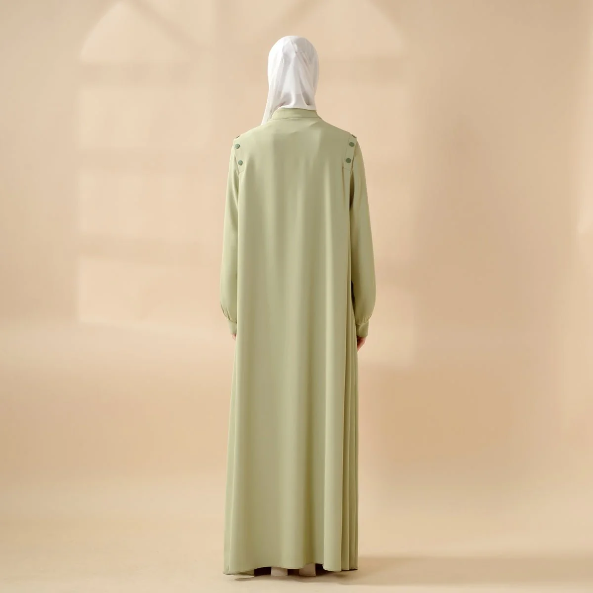 Macaron Color Shoulder Button Pullover Abaya (MA083) - Image 6