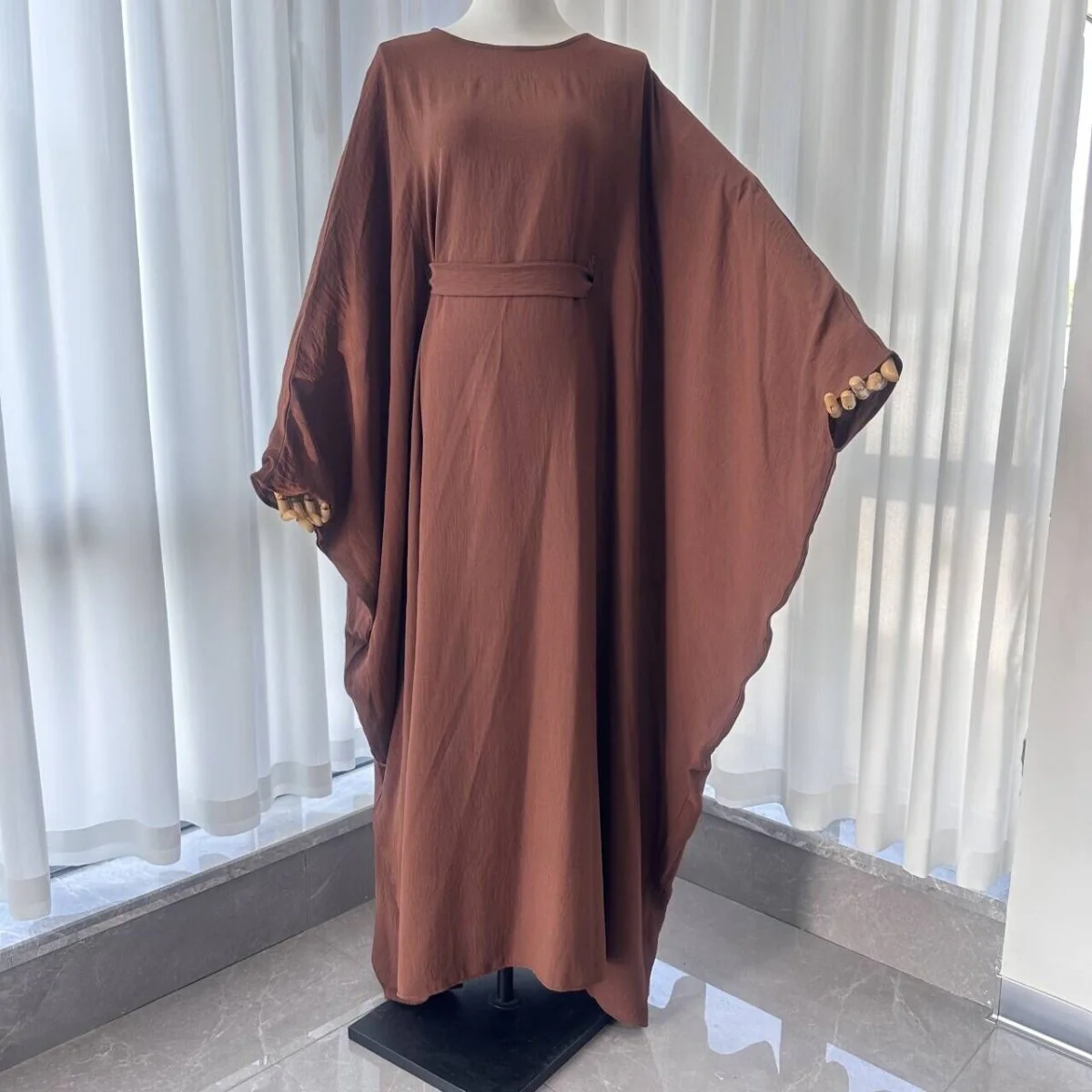Crepe Batwing Loose Abaya 2-Piece Set (MA090) - Image 12