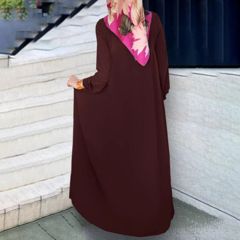 Simple Solid Color Pleated Abaya (MA094) - Image 4