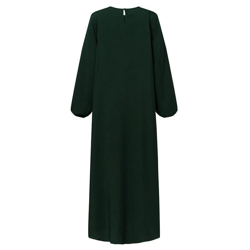 Simple Solid Color Pleated Abaya (MA094) - Image 7
