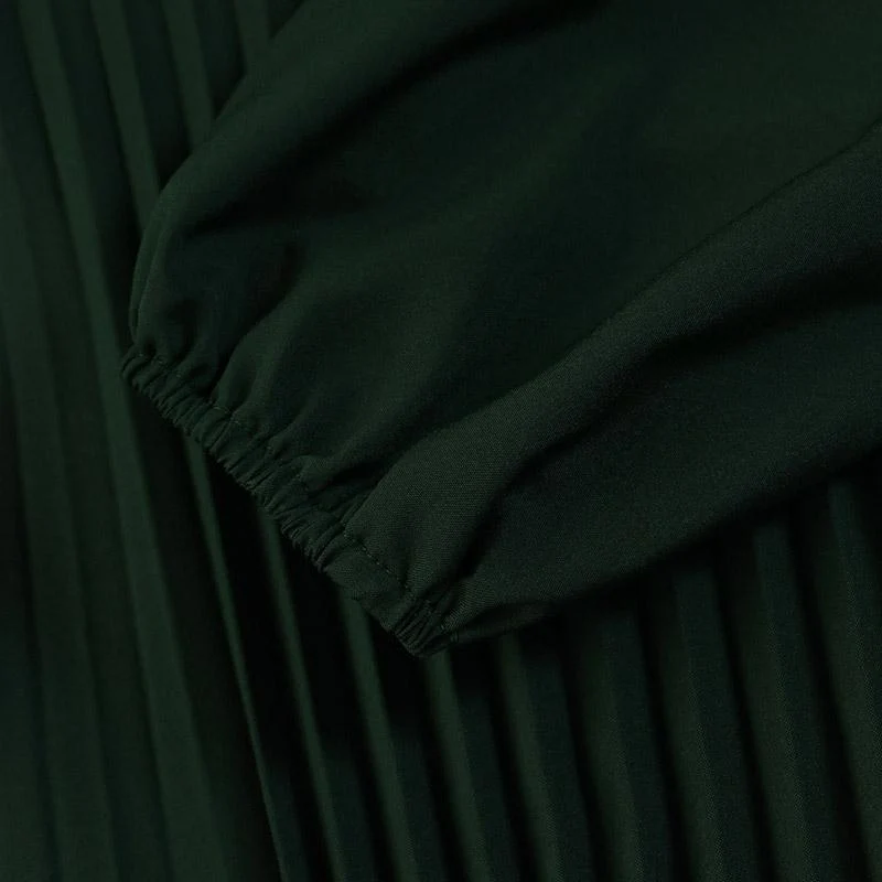 Simple Solid Color Pleated Abaya (MA094) - Image 8