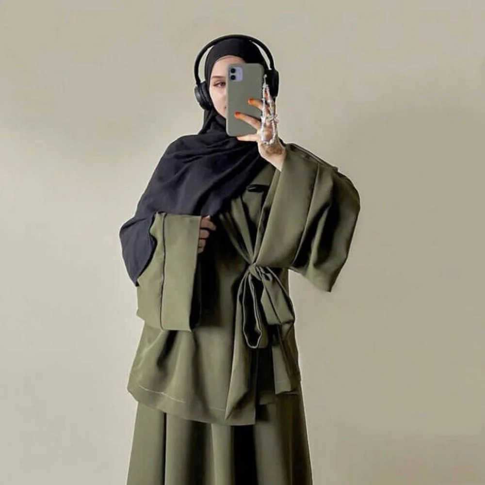 Lace-up Top with Skirt 2-Piece Set (MA097) - Image 3