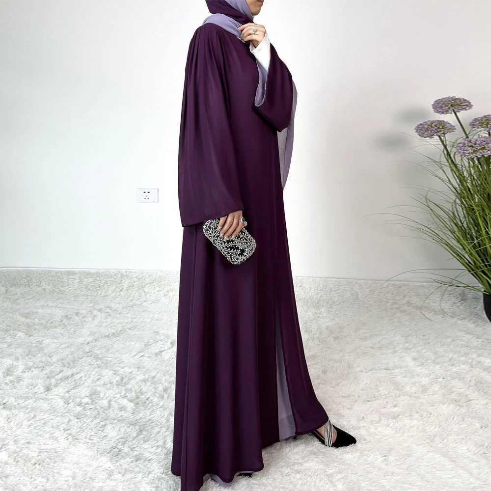 Patchwork Color Clash Abaya 2-Piece Set (MA100) - Image 3