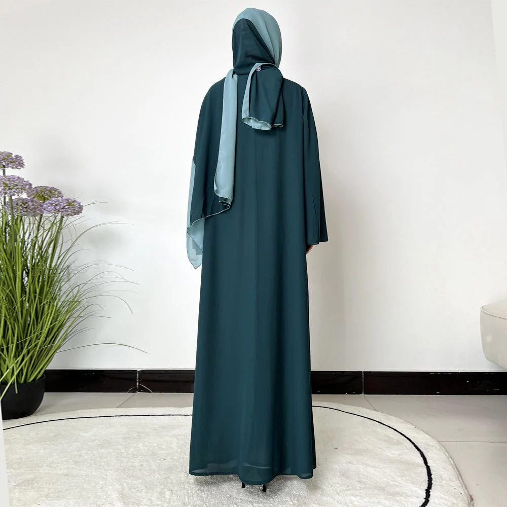 Patchwork Color Clash Abaya 2-Piece Set (MA100) - Image 5