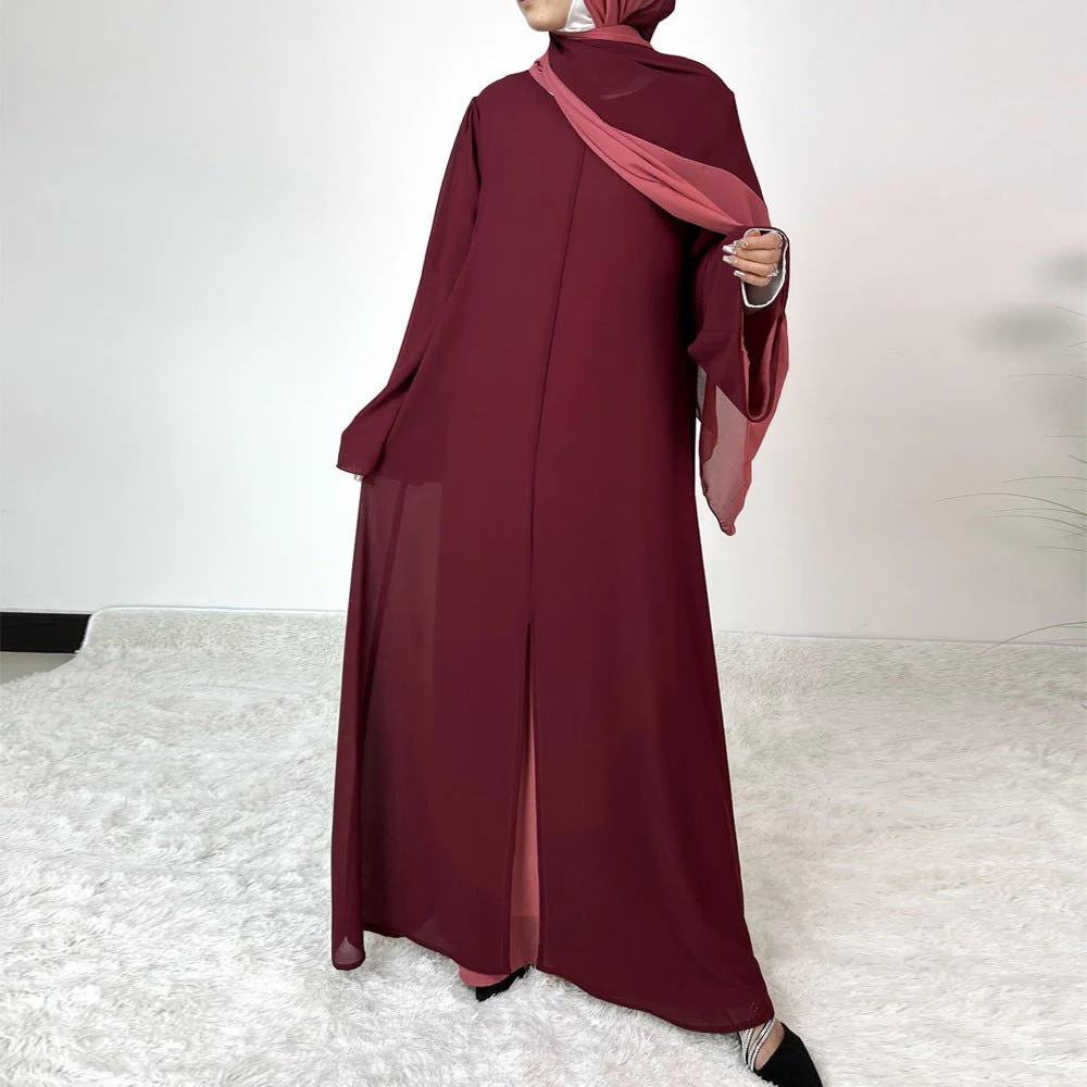 Patchwork Color Clash Abaya 2-Piece Set (MA100) - Image 6