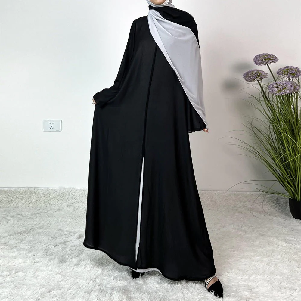 Patchwork Color Clash Abaya 2-Piece Set (MA100) - Image 8