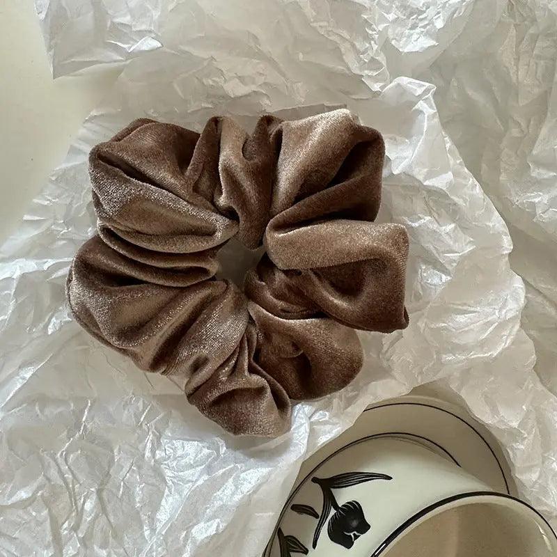 MAC009 hijab scrunchies, velvet flower hair accessories - Image 10