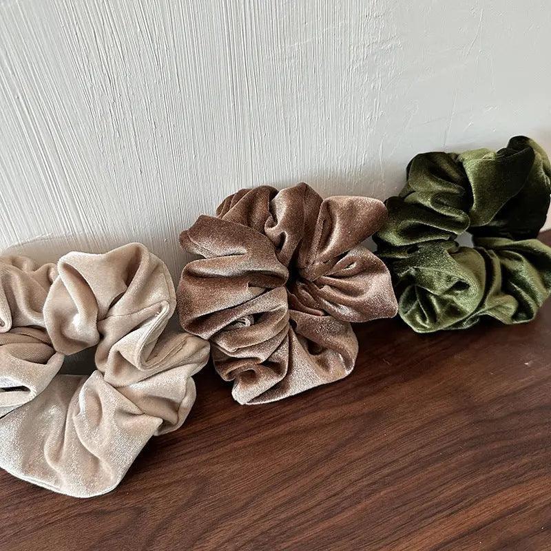 MAC009 hijab scrunchies, velvet flower hair accessories - Image 3