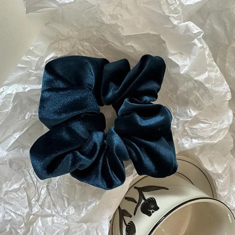 MAC009 hijab scrunchies, velvet flower hair accessories - Image 6